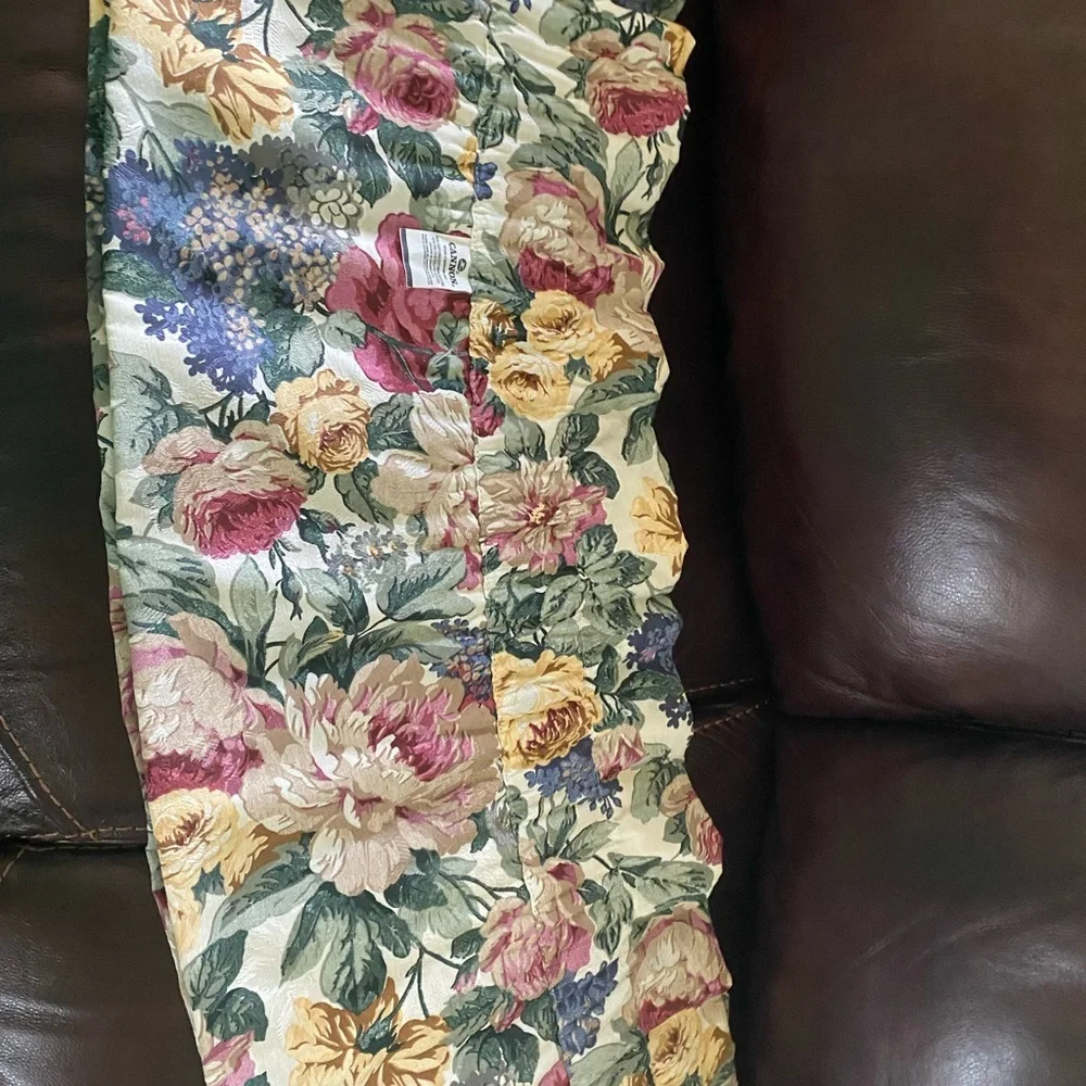 VTG Cannon English Country Floral USA Valance Rod Pocket Window Treatment 87x15